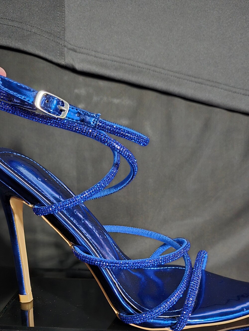 NETTLE - Electric Blue Rhinestone Heels by CAPE ROBBIN - Picture 10 of 15